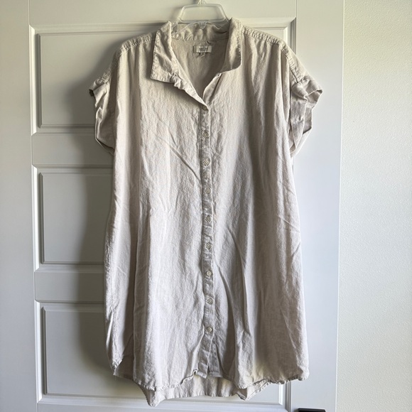 Linen Button Down Dress - Picture 1 of 4